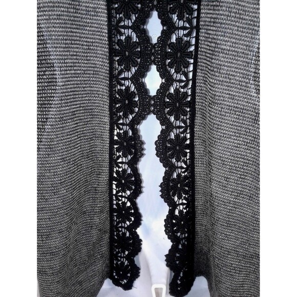 Fairycore Black Open Front Cardigan Lacy Back Panel Love By Design M Romantic - Picture 4 of 7